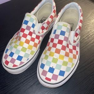 Rainbow checkered vans